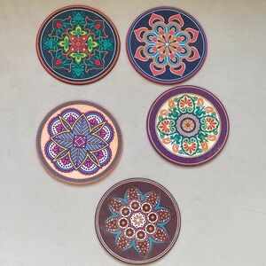Colorful Mandala Coaster Set